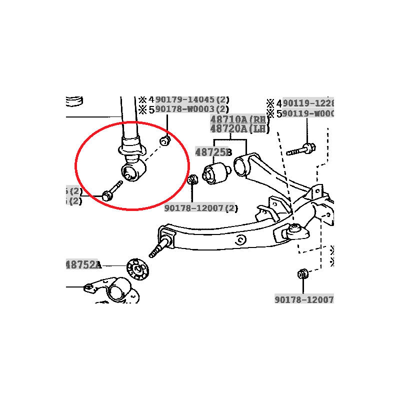 BOLT - STØTDEMPER BAK 90119-14025 AVENSIS T25
