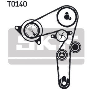 SKF Registerreimsett DOBLO 1.9D 03- med vannpumpe VKMC 02192