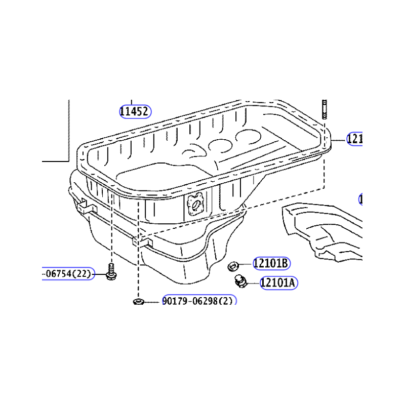Bunnpanne Toyota Hilux 1210130090, 12101-30090