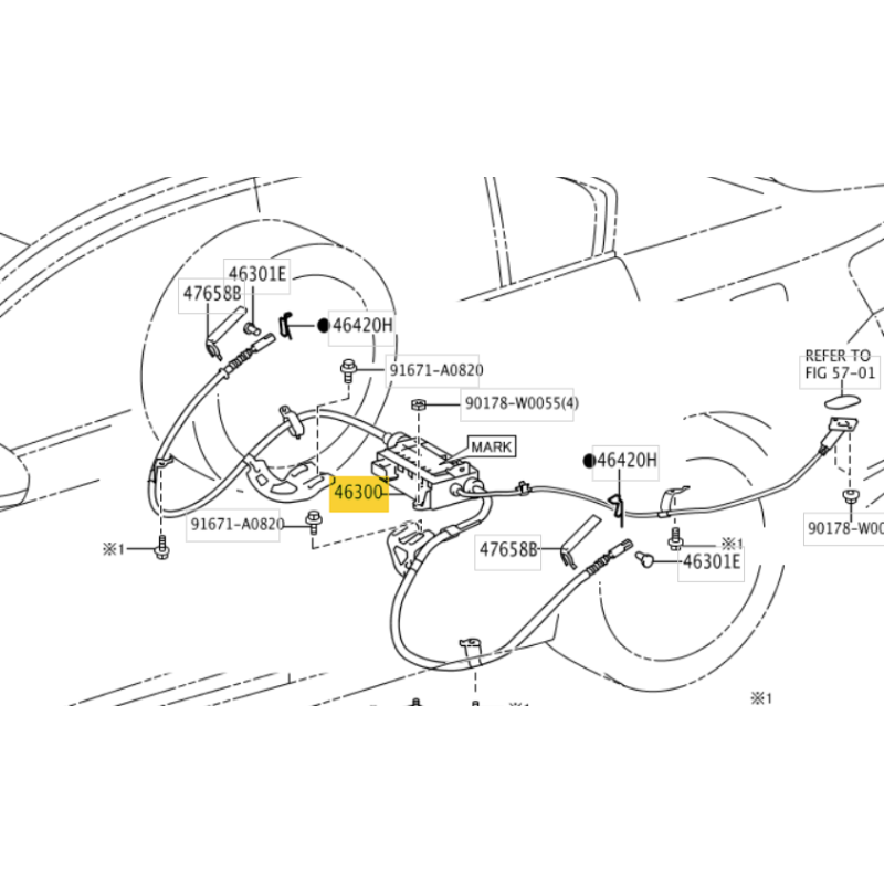 Parkbrems Toyota Avensis T27 4630005010, 46300-05010